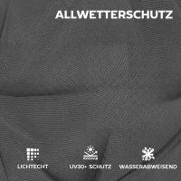 Outsunny 4er Set Sitzkissen wasserabweisend rutschfest Stuhlkissen mit Bändern, Indoor Outdoor 111,5 x 53 x 8 cm Dunkelgrau(m-5)