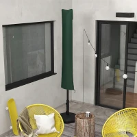 Outsunny Parasol Cover, Cantilever Umbrella Cover for 2-3.5 m Parasols, Banana Umbrella Protector with Zipper, Green(m-8)