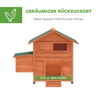 PawHut Hühnerstall Hühnerhaus aus Holz mit Nistkasten 2 Sitzstangen Rampe Fenster wasserdichtem Dach 113,5x67,5x95,5 cm Orange(m-4)