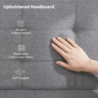 HOMCOM 3ft Single Ottoman Bed with Gas Lift Storage - Grey(m-6)