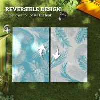 Outsunny Dywan Ogrodowy Odwracalny Wytrzymały Odporny na Warunki Atmosferyczne z Torbą Transportową i Mocowaniami 274 x 182 cm Jasnoniebieski + Biały(m-4)