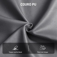 HOMCOM Poltrona de Sala Estofada em PU Poltrona de Leitura com Assento Acolchoado Apoios de Braços Pés Metálicos Cinzento(m-7)