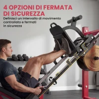 SPORTNOW Leg Press Machine con Ruote, Macchina Regolabile per Gambe e Squat(m-5)