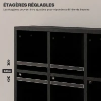HOMCOM Meuble de rangement multimédia 456 CD/ 336 DVD - bibliothèque en bois avec étagères réglables, 89 x 130,5 cm, noir(m-5)