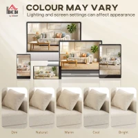 HOMCOM Beżowa Sofa 3-osobowa z Tkaniną o Strukturze Weluru, Głębokim Siedziskiem, Poduszkami z Pianki, Szerokimi Podłokietnikami i 4 Poduszkami(m-7)