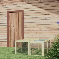 PawHut Enclos Lapin Extérieur Cage Lapin Intérieur Pliable Toit Ouvrant Total Poignée 1,44㎡ 120x120x57cm Naturel(m-10)