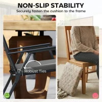 Outsunny Set of 6 Outdoor Seat Cushions with Machine Washable Cover, Water Repellent Seat Cushions Dark Grey(m-6)