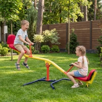AIYAPLAY Balançoire à bascule pour enfant 3 à 12 ans, trébuchet rotatif 360°, sièges rembourrés avec dossiers, multicolore(m-10)