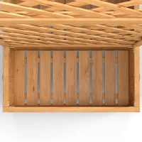 Outsunny Floreira com Treliça de Madeira com 2 Caixas Dobráveis Base de Ripas Vaso Elevado 73x70x170 cm Madeira(m-6)