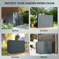 Outsunny Pokrowiec na huśtawkę 3-osobową, Wodoodporny, Tkanina Oxford, 220 x 125 x 172 cm, Szary(m-4)