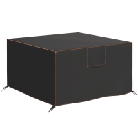 Outsunny Schutzhülle für Gartenmöbel Winterfest Wasserdicht Abdeckung Anti-UV Abdeckplane 420D Oxford Gewebe 125x125x74cm Schwarz