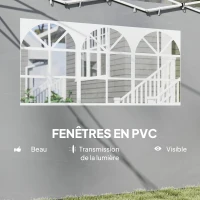 Outsunny Parois latérales pour tonnelle 3 x 3 m panneaux pour pavillon avec fenêtre lot de 2 tissu Oxford gris clair(m-6)