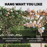 Outsunny 3.6 x 3 m Wooden Pergola Kit, Garden Pergola Gazebo Grape Trellis with Triangle Supports, Maple Wood-effect(m-6)