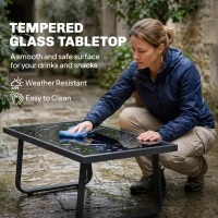 Outsunny 4 Piece Garden Furniture Set, Outdoor Sofa Set with Loveseat, 2 Armchairs, Coffee Table and Cushions(m-7)