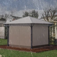 Outsunny 3 x 3 (m) Gazebo Protective Cover, Waterproof Transparent Gazebo Replacement Canopy Cover Top for Canopy and Tent(m-2)