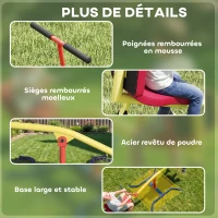 AIYAPLAY Balançoire à bascule pour enfant 3 à 12 ans, trébuchet rotatif 360°, sièges rembourrés avec dossiers, multicolore(m-6)