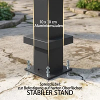 Outsunny Pergola ca. 3x3 m Aluminium Terrassenüberdachung mit verstellbar Lamellendach Wandmontage Dunkelgrau(m-6)