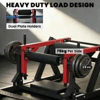 SPORTNOW Máquina Hip Thrust, Glute Bridge com Carga de Placas de 270 kg, Suporte para Pesos, Vermelho(m-4)