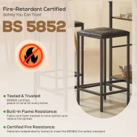 HOMCOM 3 Piece Breakfast Bar Table and Stools Set, Washed Grey(m-9)