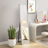 HOMCOM Glitter Frame Full-Length Mirror - Silver(m-2)