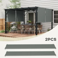 Outsunny 2 Pcs UV Protection Pergola Replacement Canopy, Pergola Shade Cover, Easy to Install, for 3 x 3(m) Pergola, Dark Grey(m-4)