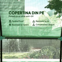 Outsunny Seră tip tunel pentru grădină 3x3x2 m din oțel și PE anti-UV cu uși rulabile și ferestre, verde(m-4)