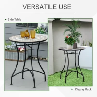 Outsunny Φ60cm Mosaic Outdoor Patio Table - Green(m-5)