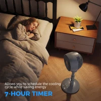 HOMCOM Air Circulator Fan Pedestal Cooling Fan with 3 Speed 3 Mode and Remote Control, 9 Inch, Grey(m-7)