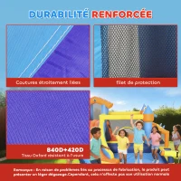 AIYAPLAY Château gonflable avec souffleur 8 en 1, parc aquatique, toboggan, trampoline, piscine à balles, multicolore(m-5)