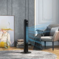 HOMCOM Ventilateur colonne minuterie 12 heures mode veille 4 modes et 3 vitesses oscillant 70° 31,5 x 31,5 x 96 cm noir(m-10)