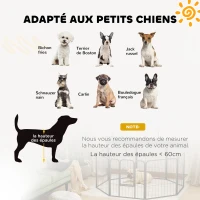 PawHut Parc pour chien enclos chien 8 panneaux modulable et pliable acier avec porte pour chiot intérieur extérieur 60 cm noir(m-7)