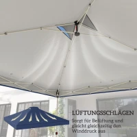 Outsunny Pavillon-Dach Ersatz UV50+ wasserfest mit 8 Abflusslöchern 3 x 3 m, Blau(m-5)