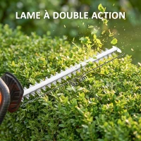 Outsunny Taille-Haies Électrique 100 W, Lame 51 cm, Batterie 2,0 Ah et Chargeur, Orange(m-6)