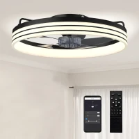 HOMCOM Ceiling Fans with Lights and Remote & App Control, 50cm LED Ceiling Fan Light with 3 Colour Temperatures, 6 Speed, Black(m-9)