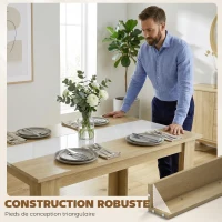 HOMCOM Table à manger table de cuisine design moderne avec grand plateau 2-4 personnes en bois dim. 120L x 69l x 75H cm(m-6)