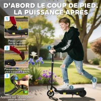 HOMCOM Trottinette électrique 120 W pliable pour enfant 7-14 ans 12 Km/h max. autonomie 10 Km max. noir(m-4)