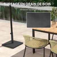 Outsunny Pied de parasol, socle parasol extérieur en Béton 18 kg, pour mât de Ø 38-48 mm, pour jardin patio, 44 x 44 x 30 cm noir(m-6)