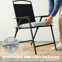 Outsunny Set of 6 Outdoor Seat Cushions with Machine Washable Cover, Water Repellent Seat Cushions Light Grey(m-7)