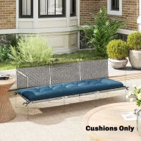 Outsunny Sun Lounger Cushion, Memory Foam Patio Chair Cushion with Ties, Outdoor Seat Pad Fits 190 x 60 cm Lounger, Blue(m-2)