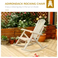 Outsunny Wooden Adirondack Chair, Cedar Wood Ergonomic Rocking Chair Porch Rocker Garden Traditional with High Back, and Armrests, Natural(m-16)
