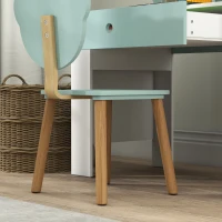 AIYAPLAY Bureau enfant avec chaise, table enfant et chaise avec tiroir et large plateau, 80 x 41 x 74,5 cm, vert(m-8)