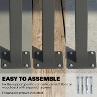 Outsunny Wysuwana markiza boczna, osłona przeciwsłoneczna i przeciwwiatrowa, UV 50+, 420 x 185 cm, ciemnoszara(m-6)