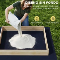 AIYAPLAY Arenero para Niños de Madera con Excavadora Arenero Infantil con Asiento Giratorio 360° y Forro 184x90x56 cm Natural(m-8)