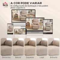 HOMCOM Poltrona Reclinável Manual com Tecido de Aspeto em Linho e Apoio para os Pés 85x93x105 cm Bege(m-7)