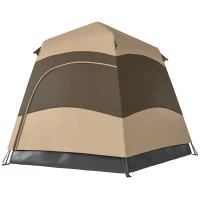 Outsunny Double Layer Instant Pop Up Tent with Rainfly, Portable Camping Shelter with Sewn-in Groundsheet and Carry Bag, Brown(m-11)