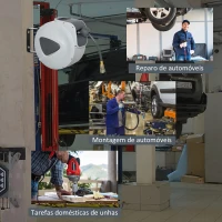 DURHAND Carretel de Mangueira de Ar Comprimido Automático 20 m Conector de 1/4'' BSP Suporte de Parede Giratório 180° Cinzento(m-6)