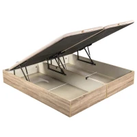 Canapé abatible con gran capacidad de almacenaje y apertura hidráulica – 135x190 cm, madera natural(m-5)