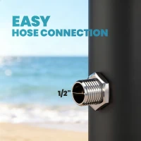 Outsunny Duș Solar 20L, Protecție Anti-îngheț Brevetată, Duș de Grădină Negru(m-4)