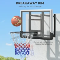 Kosz do koszykówki z montażem na ścianie, czarny, do wnętrz i na zewnątrz(m-6)