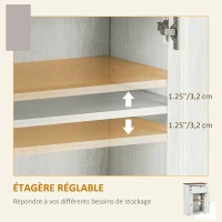 HOMCOM Meuble de rangement buffet multi-rangements 2 portes avec étagère réglable 1 tiroir, dim. 60L x 30P x 87,5H cm(m-5)